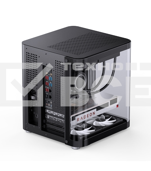 Корпус без блока питания Корпус JONSBO TK-1 Black 2.0 MATX без БП, mini-ITX, micro-ATX, черный
