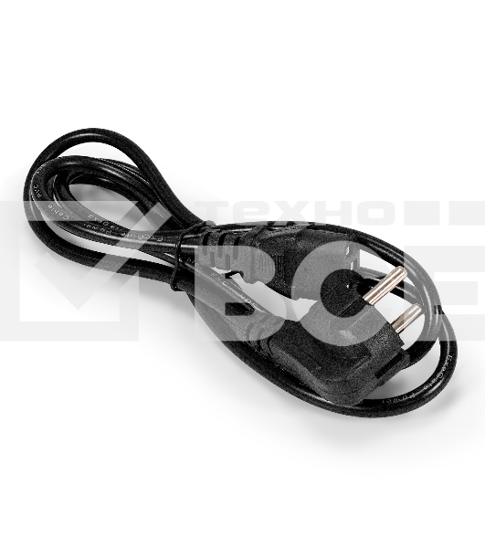 Кабель питания ExeGate Power PC-1,5P (Евровилка угловая Schuko->C13, VDE-250V-3*0.75mm2, медь, черный, 10A, 1.5м)