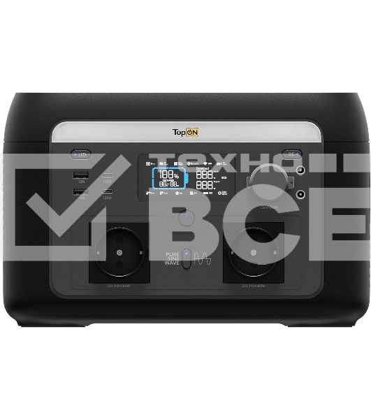 Электростанция портативная TopON Home TOP-H600 160000mAh 3A QC3.0/PD3.0 4xUSB черный/серый (103761)