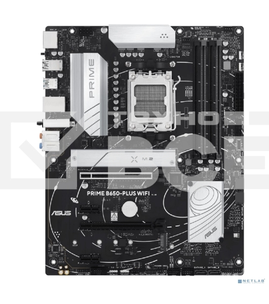 Материнская плата ASUS PRIME B650-PLUS WIFI, AM5, AMD B650, 4xDDR5, 4xSATA, 2xM.2, 1xPCIe 4.0 x16, 2xPCIe 4.0 x1, 1xDP, 1xHDMI, 1x2.5Gb LAN, Wi-Fi 6E, Bluetooth 5.3, 4xUSB-A 10Gbps, 2xUSB-A 5Gbps, 2xUSB-A 2.0, 5x3.5 мм, 7.1, ATX