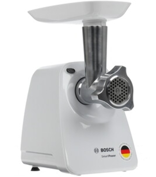 Мясорубка электрическая Bosch MFW2510W белый, 1500 Вт, 1.7 кг/мин, защита от перегрузки, насадки - 3