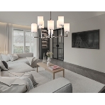 Люстра Ambrella light LH56213/8 SN/FR никель/белый матовый E27/8 max 60W D700*600, фото6