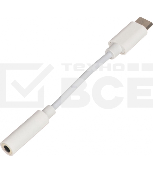 Переходник Buro BHP TPC-JCK USB Type-C (m) Jack 3.5mm (f) белый