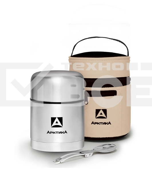 Термос Арктика, 301-500А, супер широкое горло, 0,5 л, для супа и еды в чехле, холод/тепло 12 ч