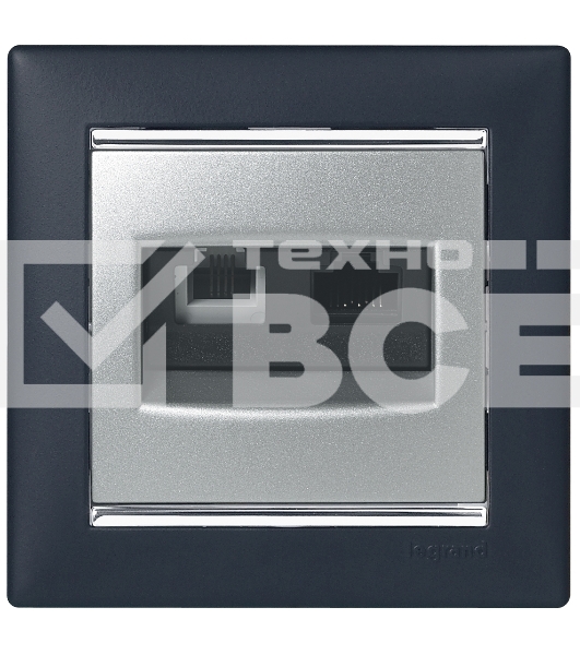 Valena Розетка двойная RJ45 кат.6е UTP + RJ11, алюм. Valena Розетка двойная RJ45 кат.6е UTP + RJ11, алюм.