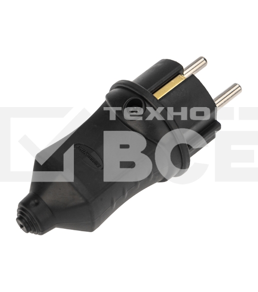 Вилка прямая влагозащищенная 2P+PE 230V, 16 А, IP44 каучук PROconnect