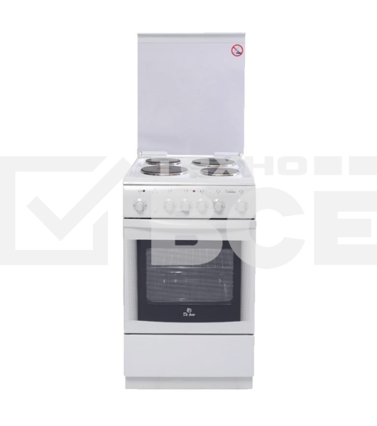 Плита электрическая De Luxe 506004.03Э (кр) белый, конфорок 4 шт, духовка 60 л, 50 см x 85 см x 60 см