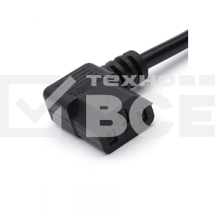 Кабель питания GoPower евровилка-C13 (f) 1.8м ПВХ угловой черный (1/125)