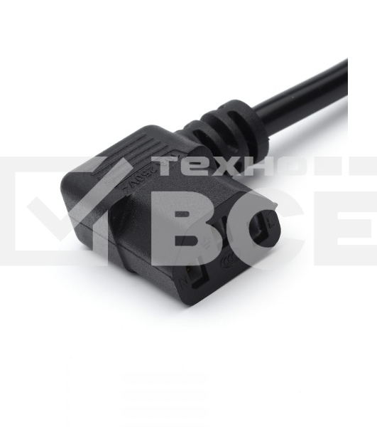Кабель питания GoPower евровилка-C13 (f) 1.8м ПВХ угловой черный (1/125)