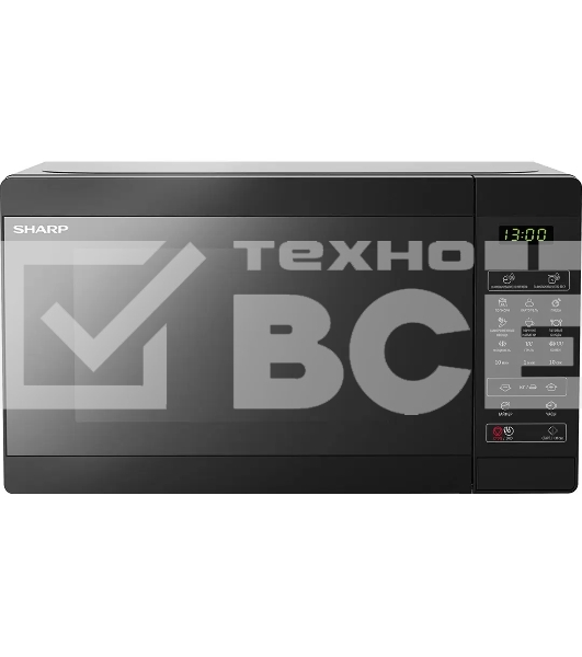 Микроволновая печь Sharp R6800RK черный, 20 л, 800 Вт, переключатели - сенсор