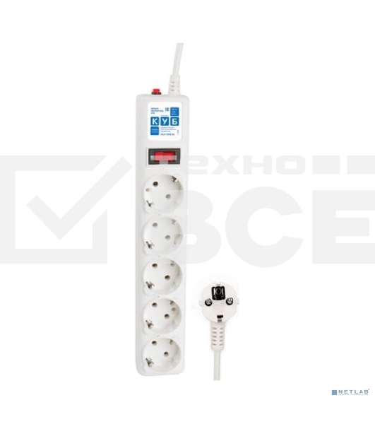 Сетевой фильтр Powercube SPG-B-6-WHITE 1.9м (5 розеток) белый (коробка)