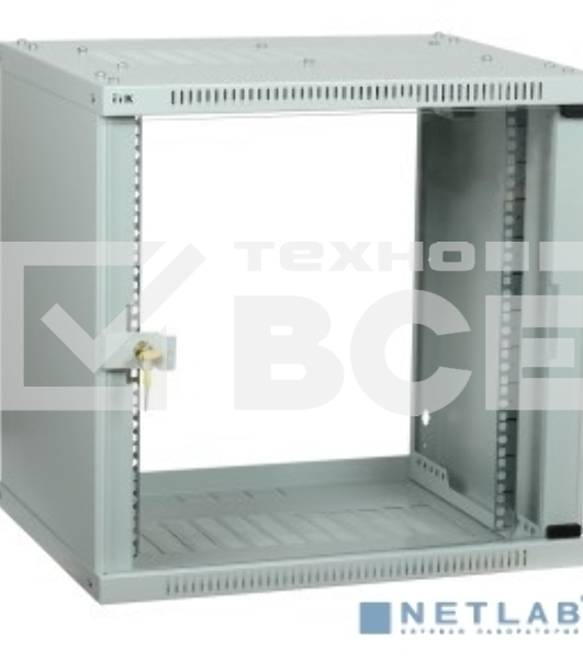 Шкаф LINEA WE 9U 600x600мм дверь стекло серый ITK