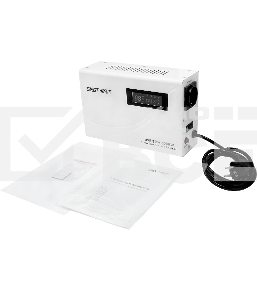 Настенный стабилизатор напряжения SMARTWATT AVR SLIM 500RW (100W - 260W, 500VA, 0.5 кВт, 50 Гц, розеток — 1, LED-диспле