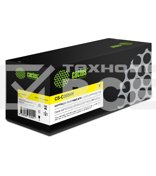 Картридж лазерный Cactus CS-C055HY жёлтый (5900 стр.) для Canon LBP663Cdw/LBP664Cx/MF746Cx/MF742Cdw/MF744Cdw