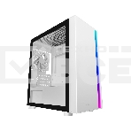 Корпус без блока питания PCCooler LM300 ARGB WH, Tempered Glass Mid Tower, белый, ABS, TG, SPCC, 1x120mm ARGB mATX, ITX 170/330/mm 2x2.5