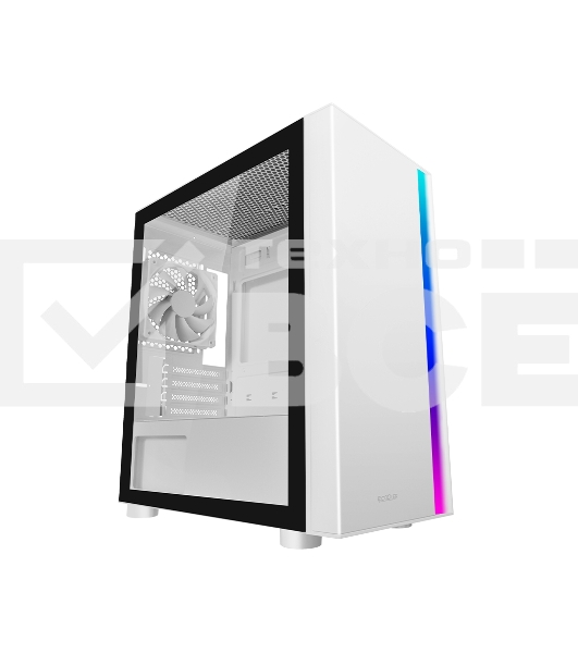 Корпус без блока питания PCCooler LM300 ARGB WH, Tempered Glass Mid Tower, белый, ABS, TG, SPCC, 1x120mm ARGB mATX, ITX 170/330/mm 2x2.5