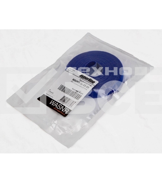 Лента (липучка) Hyperline WASNR-5x25-BL в рулоне, ширина 25 мм, длина 5 м, синяя