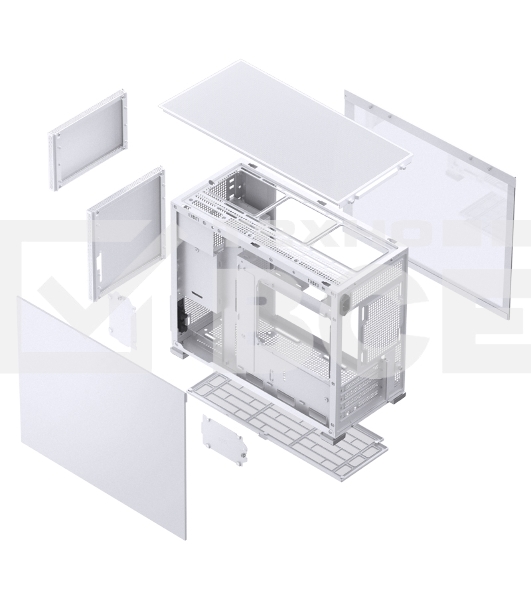 Корпус без блока питания Case JONSBO D31 MESH, Mini-Tower, TG, no fan, 1xUSB-A 3.2 + 1xUSB-C 3.2, mATX, mDTX, mITX White
