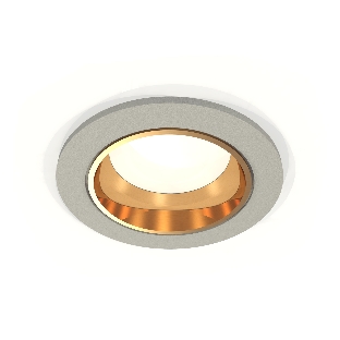 Комплект встраиваемого светильника Ambrella light XC6514004 SGR/PYG серый песок/золото желтое полированное MR16 GU5.3 (C6514, N6113)