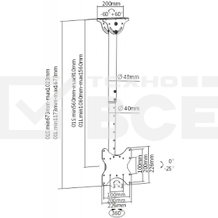 Кронштейн для телевизора Arm Media LCD-1600 черный 15