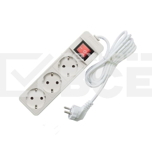 Удлинитель быт. ТМ Союз 2200 Вт 3гн. ПВС 3м 481S-7303