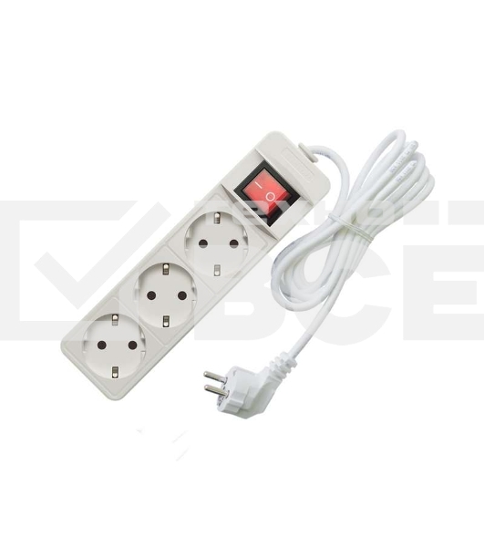 Удлинитель быт. ТМ Союз 2200 Вт 3гн. ПВС 3м 481S-7303