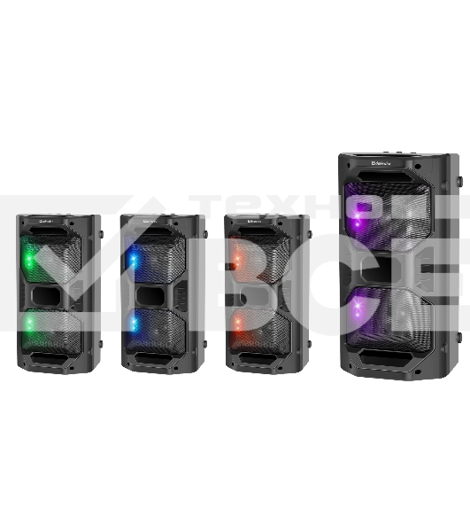 Портативная акустика Defender Rage 50 Вт Light/BT/FM/USB/LED/TWS черный