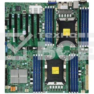 Материнская плата серверная Supermicro MBD-X11DPI-NT-B, LGA 3647, Intel C622, 16xDDR4 ECC/non-ECC, 1xM.2 PCIe 3.0 x4, 6xPCI-E 3.0 x16, 2x10Gb LAN, 4xUSB-A 3.2 Gen1, 2xUSB 2.0, 1xVGA, 1xDB9, E-ATX