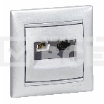 Valena Розетка двойная RJ45 кат.6е UTP + RJ11, алюм. Valena Розетка двойная RJ45 кат.6е UTP + RJ11, алюм., фото4