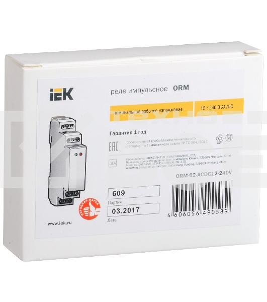 Реле импульсное ORM 2 конт. 12-240В AC/DC ИЭК ORM-02-ACDC12-240V