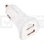Автомобильная зарядка (от прикуривателя) 2USB 2.4A для micro USB More choice AC22m белый, фото2