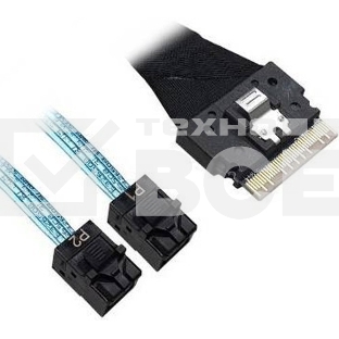 Кабель Broadcom 05-60003-00 Slimline SASx8 (SFF8654) -to- 2 SAS HD x4 (SFF8643)+ SFF9402, 1M