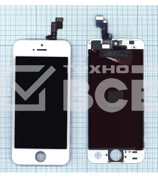 Дисплей для Apple iPhone 5S в сборе с тачскрином (AAA) белый