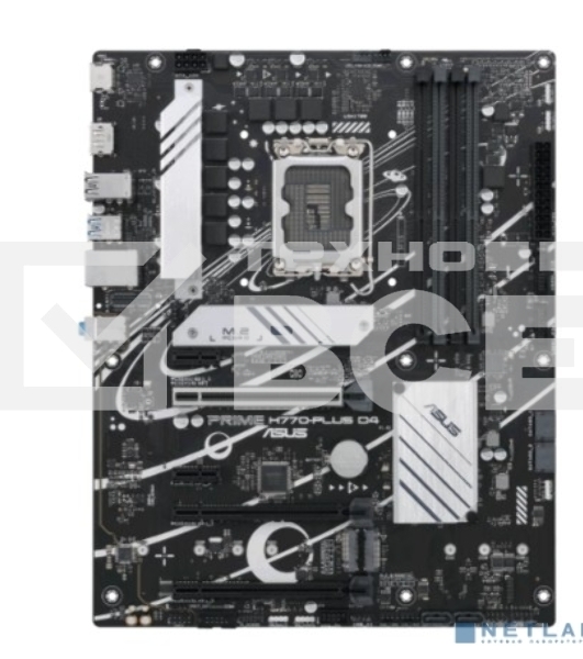 Материнская плата ASUS PRIME H770-PLUS D4, LGA 1700, Intel H770, 4xDDR4, 4xSATA, 3xM.2 PCIe 4.0 x4, 1xPCIe 5.0 x16, 2xPCIe 4.0 x4, 1xHDMI, 1xDP, 1xUSB-C 3.2 Gen 2, 2xUSB 3.2 Gen 2, 3xUSB 3.2 Gen 1, 1x 1Gb LAN, 3x3.5 мм, 7.1, ATX