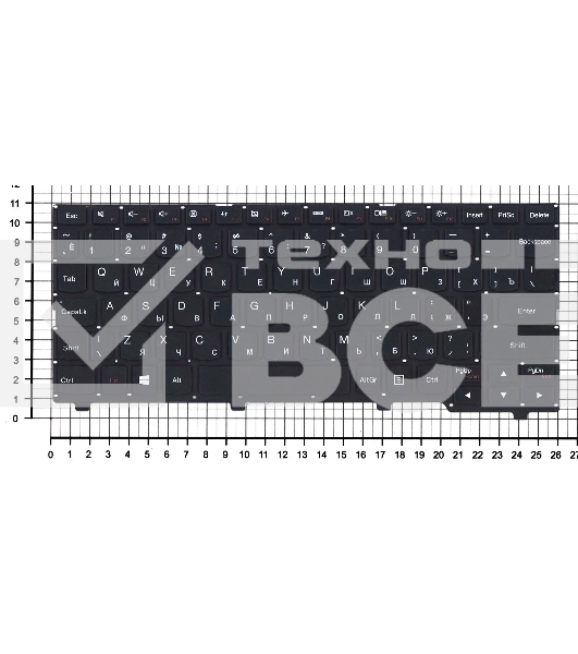 Клавиатура для ноутбука Lenovo IdeaPad 100S-11IBY черная без рамки