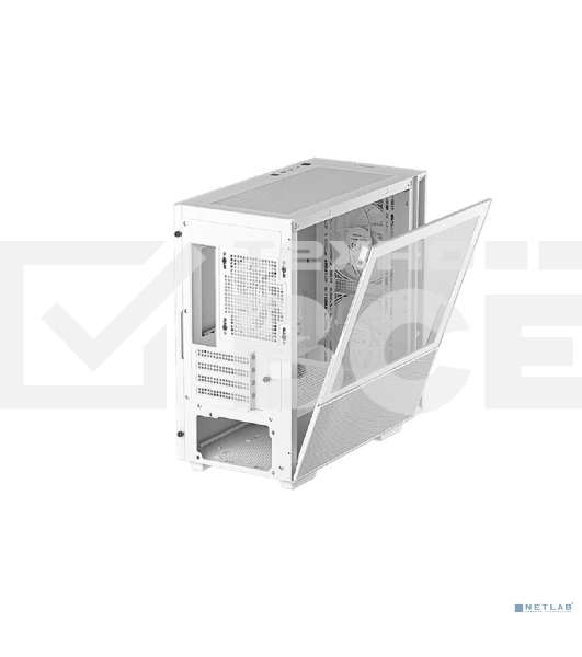 Компьютерный корпус Deepcool CH360 WH без БП, боковое окно (закаленное стекло), 2x140мм ARGB LED вентилятор спереди и 1x120мм ARGB LED вентилятор сзади, белый, mATX