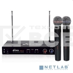 Комплект микрофонов RITMIX RWM-221 черный 87,5 - 92МГц, рабочий диапазон 60м, 2 микрофона в комплекте, динамический, однонаправленный, 40-20000Гц, 600Ом, 60дБ, переключатель Вкл/Выкл, фото 1