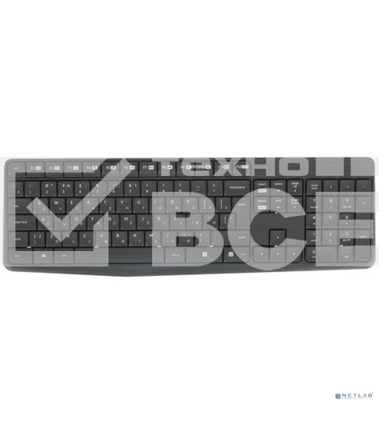 Комплект клавиатура + мышь Logitech MK235 клав:черный мышь:черный USB беспроводная