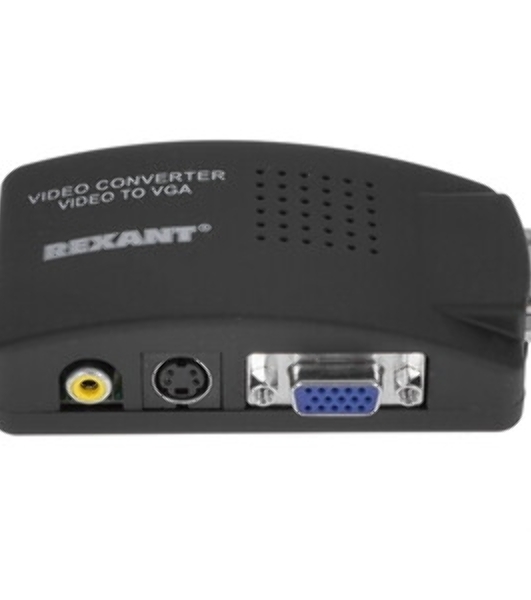 Конвертер Rexant BNC\RCA + S-video на VGA (в комплекте переходник гн. BNC – шт. RCA)