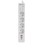 Удлинитель с сетевым фильтром Defender DFS 141, белый, 4розетки, USB+TypeC, 1.5 м., фото12