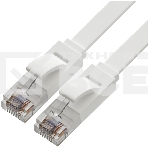 Патч-корд Greenconnect PROF плоский прямой 0.3m, UTP медь кат.6, белый, 30 AWG, ethernet high speed 10 Гбит/с, RJ45, T568B, GCR-51785, фото2