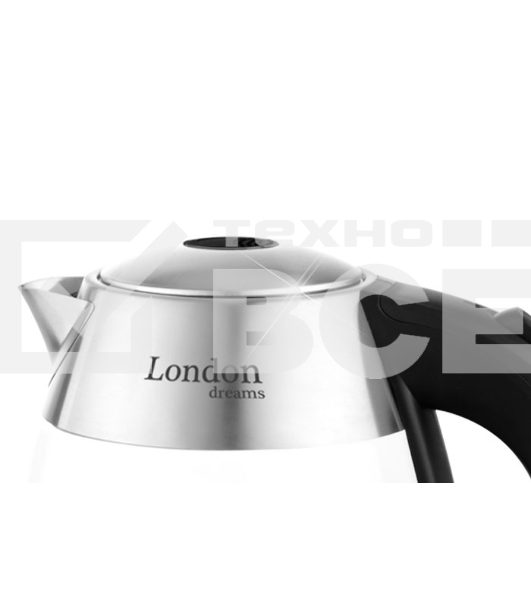 Чайник Centek CT-0059 London, стекло, 1.8л, 2200Вт, LED-подсветка, отделка нерж.