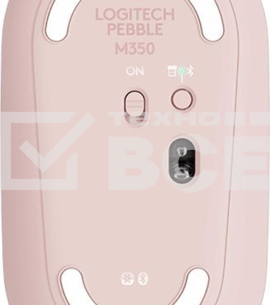 Мышь беспроводная Logitech Pebble M350 розовый, 1000 dpi, радиоканал, Bluetooth, USB, кнопки - 3