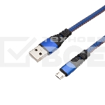 Кабель Rexant USB-microUSB 1 м, плоский провод, синяя джинсовая оплетка, фото3