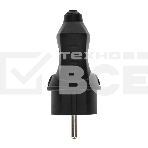 Вилка прямая влагозащищенная 2P+PE 230V, 16 А, IP44 каучук PROconnect, фото 1