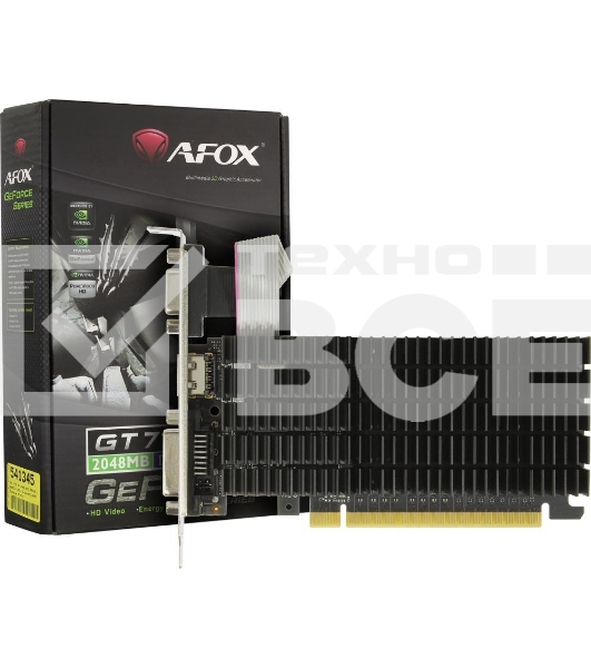 Видеокарта AFOX NVIDIA GeForce GT710 2GB DDR3 64BIT DVI HDMI VGA LP RTL