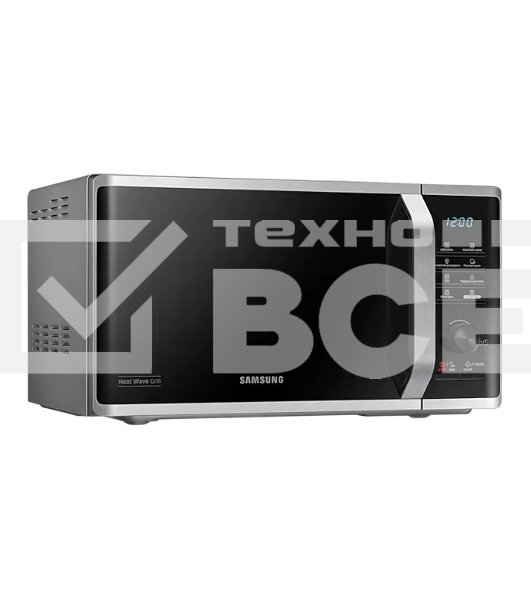 Микроволновая печь Samsung MG-23K3575AS черный /серебристый, 23 л, 800 Вт, переключатели - кнопки/поворотный механизм