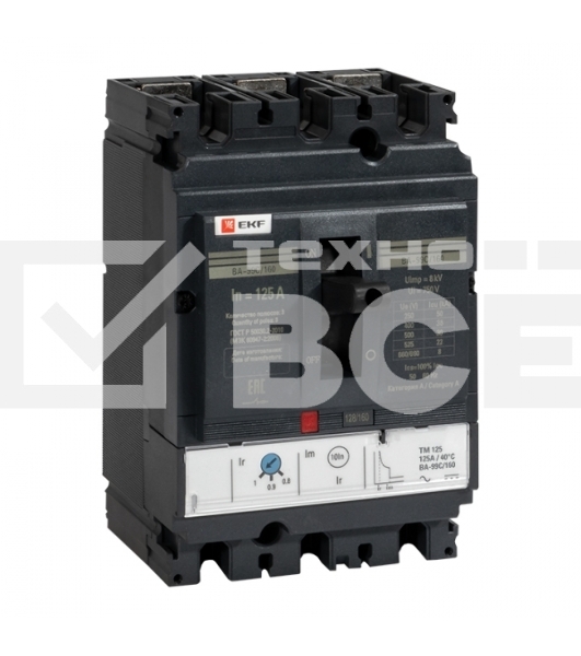Выключатель авт. 3п ВА-99C 160/125А 36кА EKF mccb99C-160-125