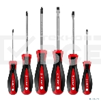 Набор отверток слесарных ЗУБР 'МАСТЕР' 25066, Cr-V сталь, эргономичная двухкомпонентная рукоятка, магнитный наконечник, в коробке, 6 предметов 25066, фото2