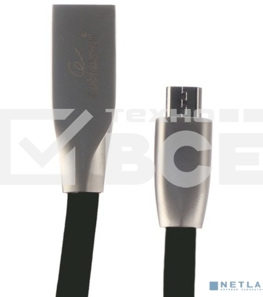 Кабель USB 2.0 Cablexpert CC-G-mUSB01Bk-1.8M, AM/microB, серия Gold, длина 1.8м, черный, блистер